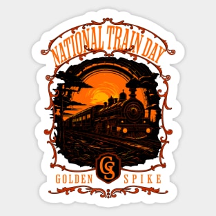Vintage National Train Day Sticker